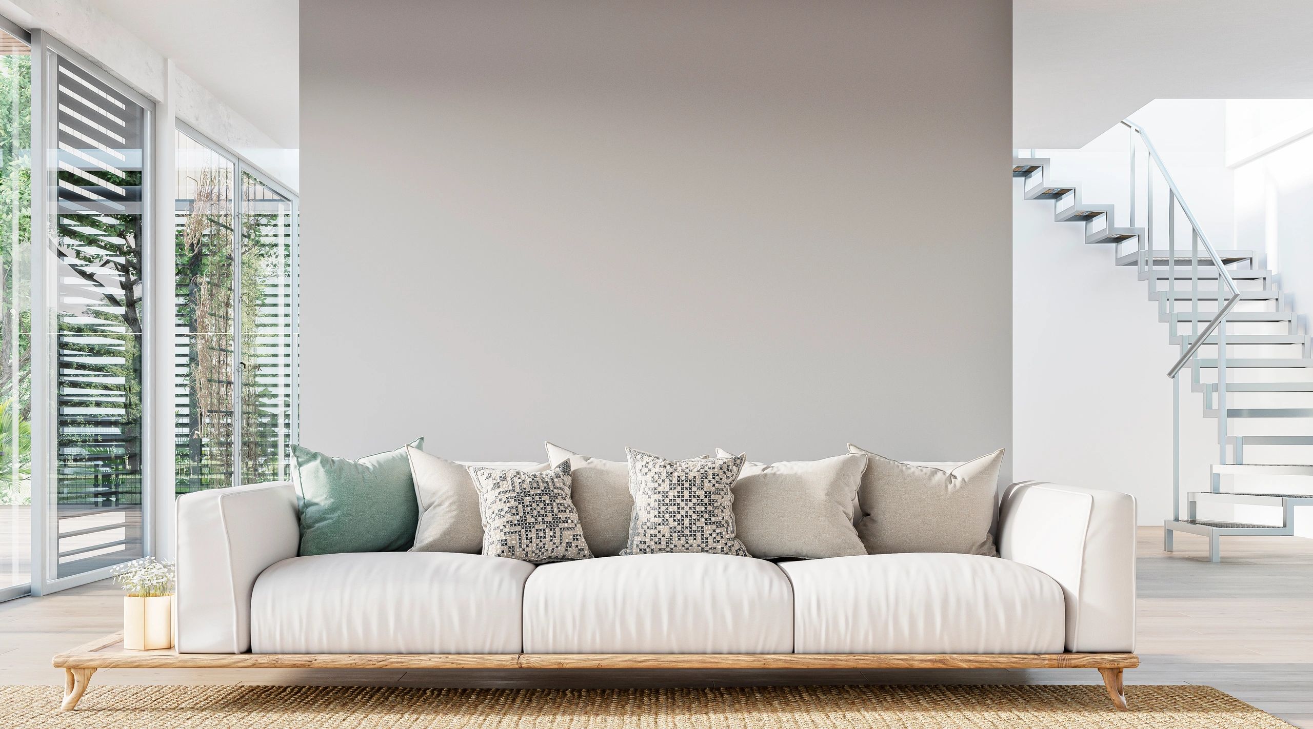 Refined living space with layered textiles
