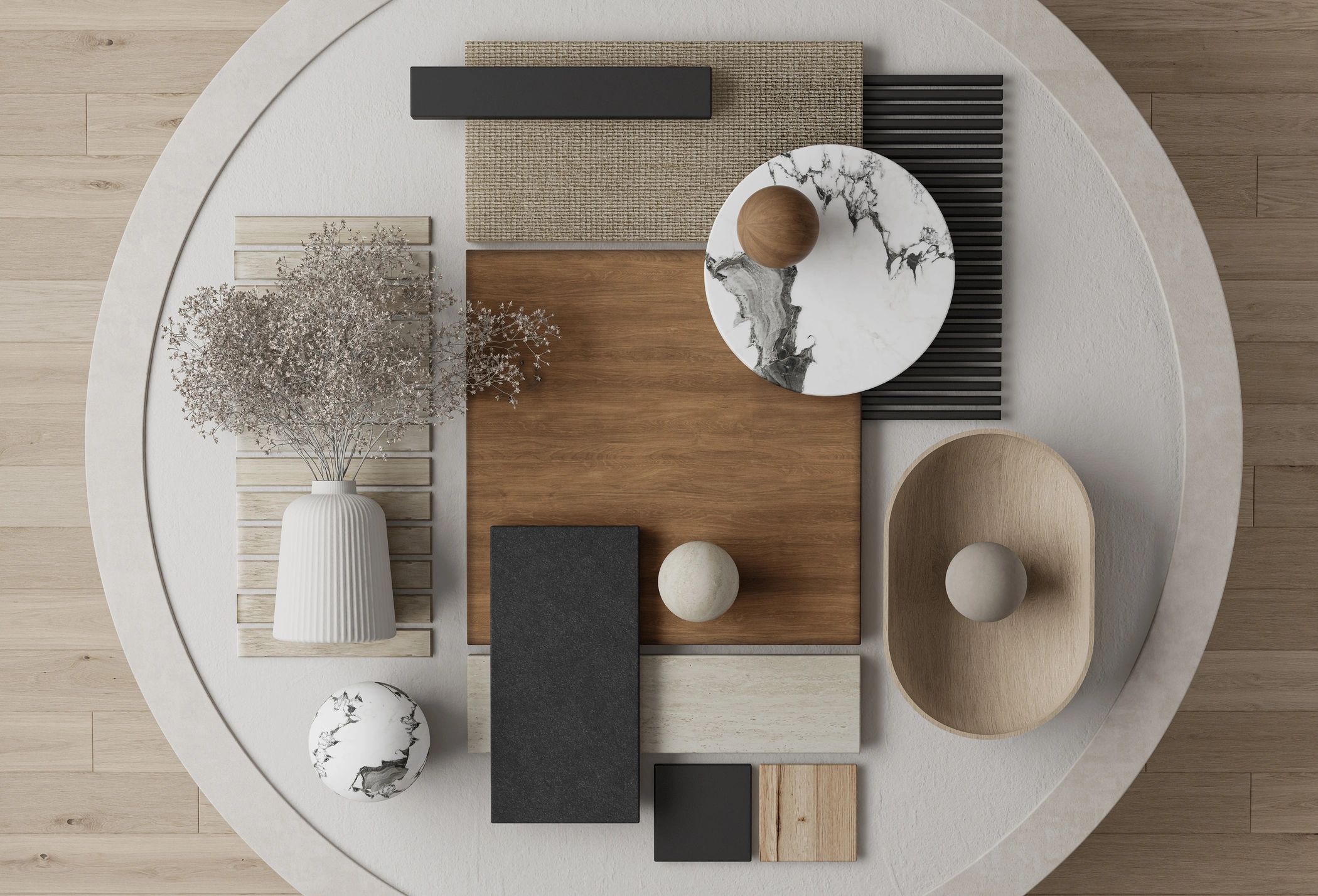 Material and textile design moodboard
